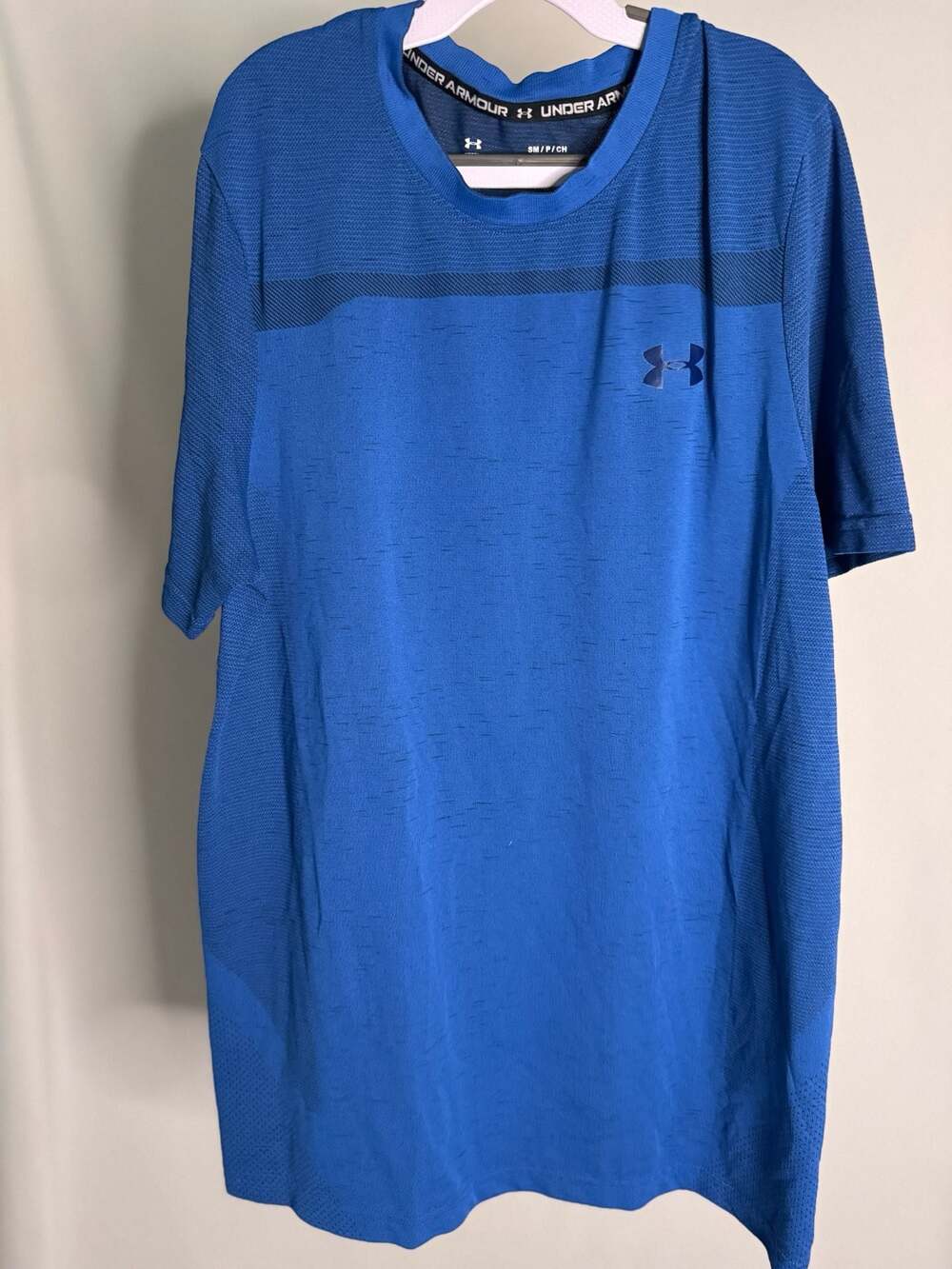 Under Armour Men's Vanish Seamless Short Sleeve Shirt Blue Size Small